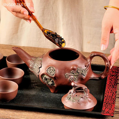 480ml Chinese Yixing Purple Clay Tea Pot Creative Tea Accessories Filter Teapot