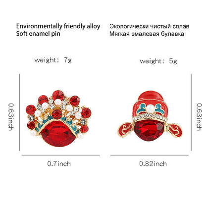 Creative Ruby Opera Hat Jewelry Lapel Pin Red Crystal Brooch Ruby Hat Brooches