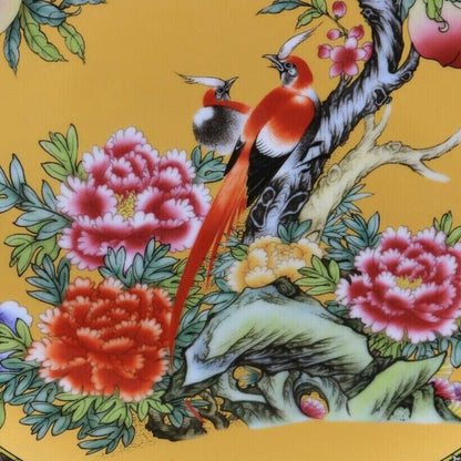 Exquisite Old Chinese porcelain color Hand Painted Peach bird plate