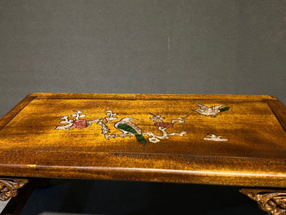 Antique Tibetan Altar Table Kang Table Old Pear Wood Carving Buddhist Furniture
