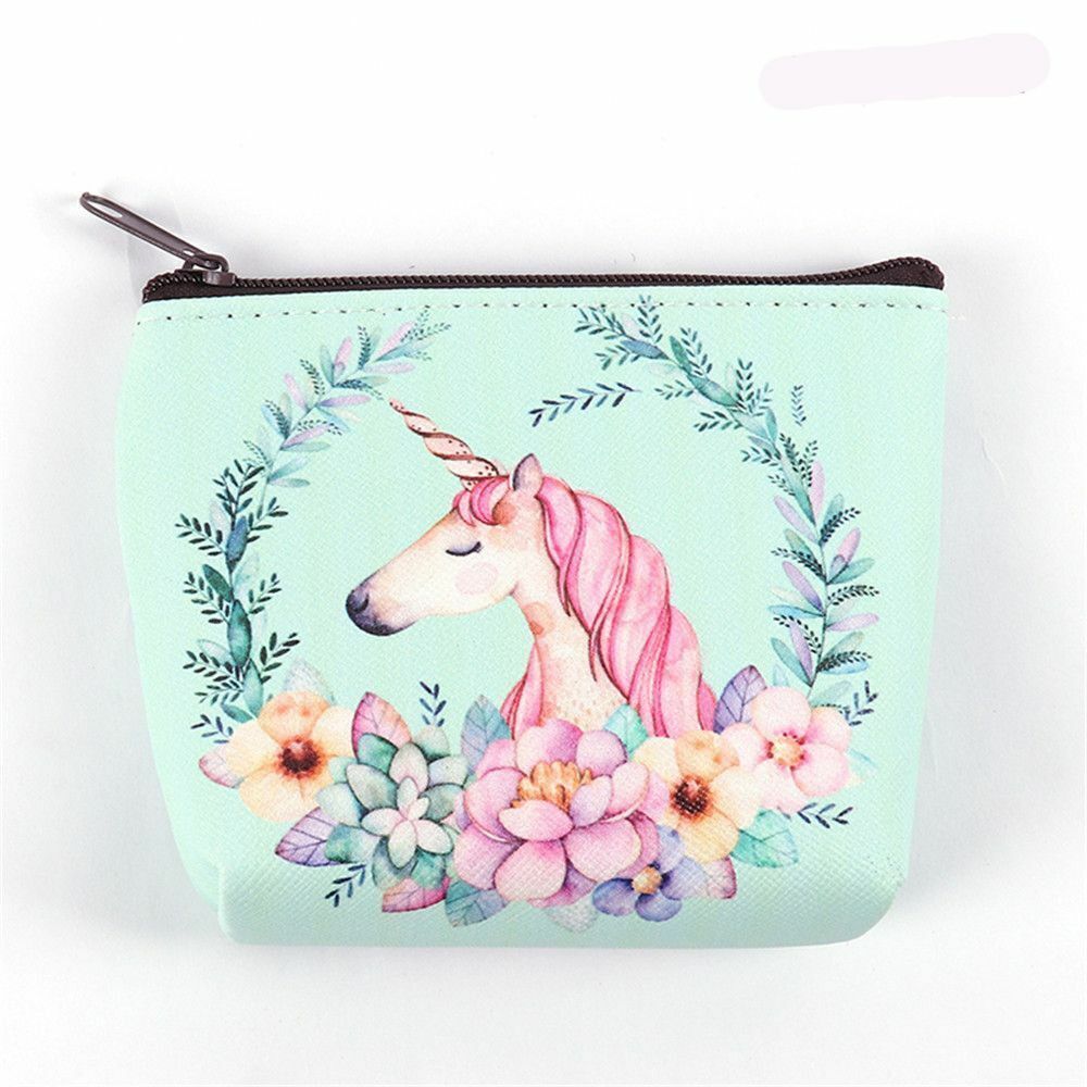 Mini Portable Bags Women Girl Unicorn/Flamingo Printing Coin Purse Holder Wallet