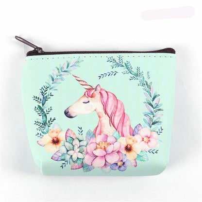Mini Portable Bags Women Girl Unicorn/Flamingo Printing Coin Purse Holder Wallet