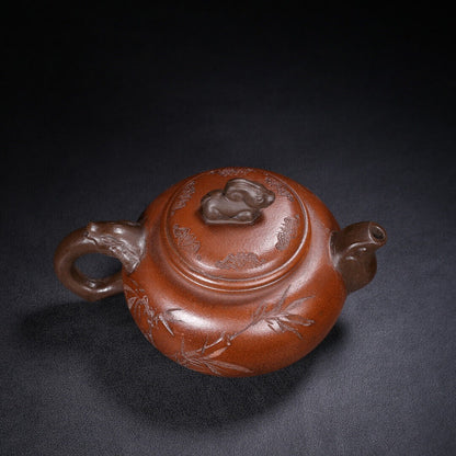 Chinese Yixing Zisha Clay Handmade Exquisite Teapot（三阳开泰 底款：时大彬）