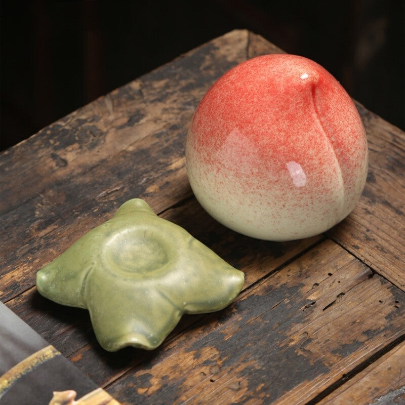 Creative Tea Caddy Small Size Peach Design Sealed Lid Canister For Loose Tea New