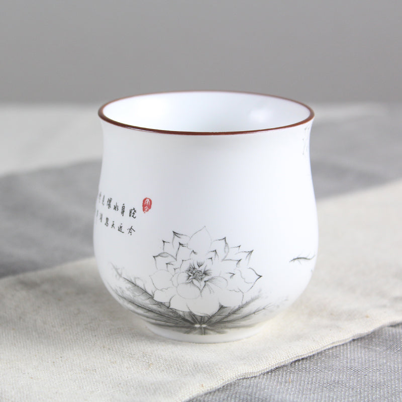 China Porcelain Master Cup Handpainted Tea Cup Multi Pattern 3.4oz Office Cups