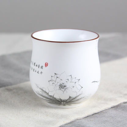 China Porcelain Master Cup Handpainted Tea Cup Multi Pattern 3.4oz Office Cups