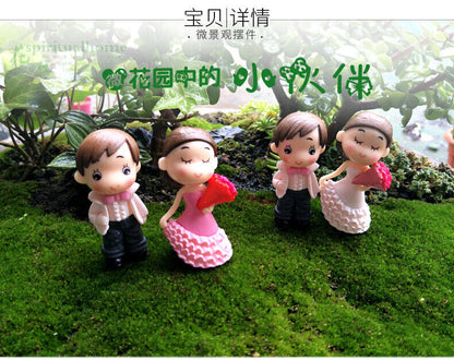 Romantic Wedding Landscaping Ornaments 1pair Moss Micro Landscape Bouquet Couple