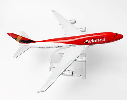 16cm Avianca BOEING 747-400 Passenger Aircraft Plane Diecast Airplane Model