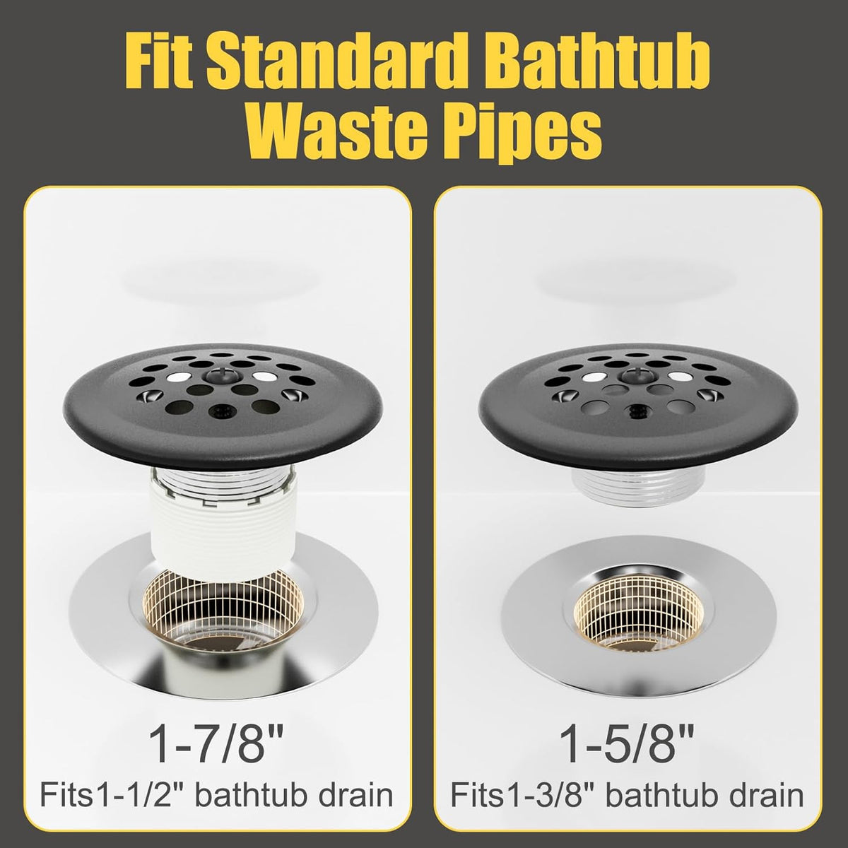 Trip Lever Tub Drain Kit, Bathtub Drains Stopper Replacement Set with Trip Lever