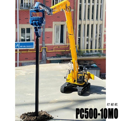 1:43 PC520LC-10MO Excavator Contruct Piling Machine Equipment Diecast Model