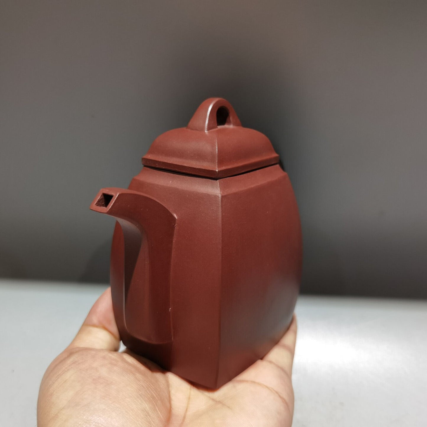 Chinese Yixing Zisha Clay Handmade Exquisite Teapot （汉方壶 底款：施小马）