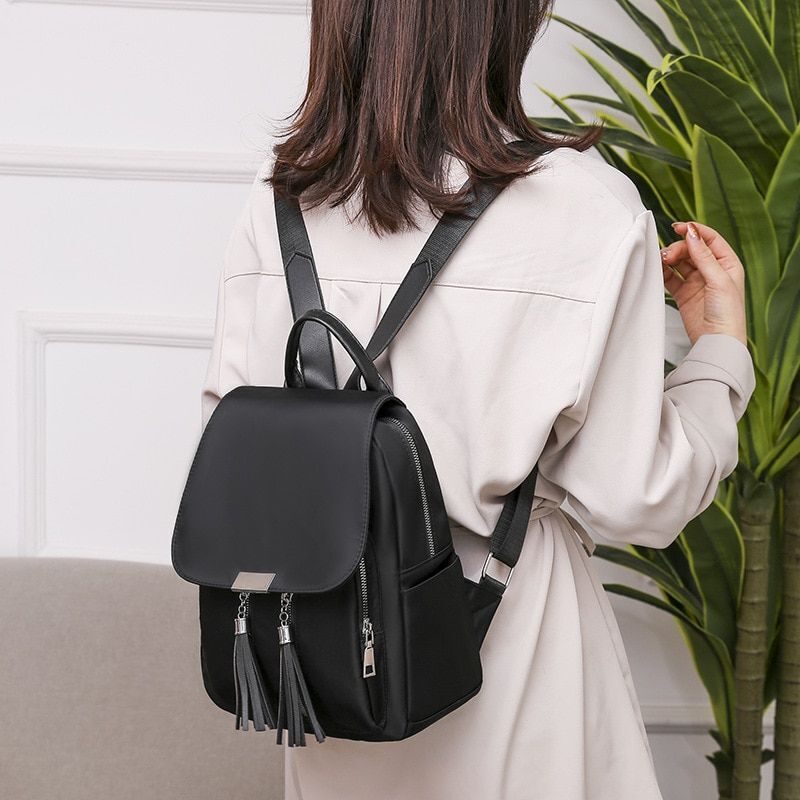 Backpack Shoulder Bag Oxford Traveling Student Book Purses Polyester 1 PC Khaki
