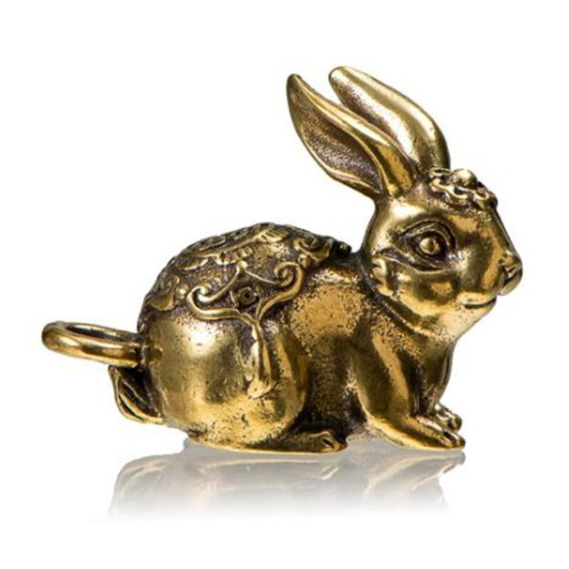 NewSolid Brass Figurine Vintage Animal Tea Pet Ornament Keychain Miniature