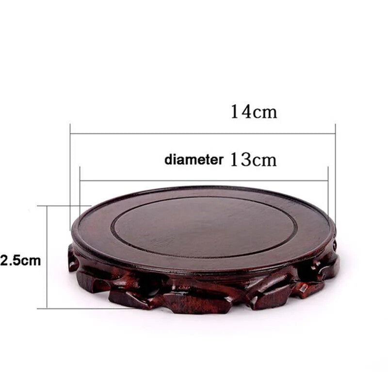 Chinese Style 10-16cm Wood Carving Round Base for Vase Teapot Statue Flowerpot