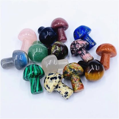 Mini Crystal Mushrooms Agate Stones Natural Quartz Gem Crystal Healing