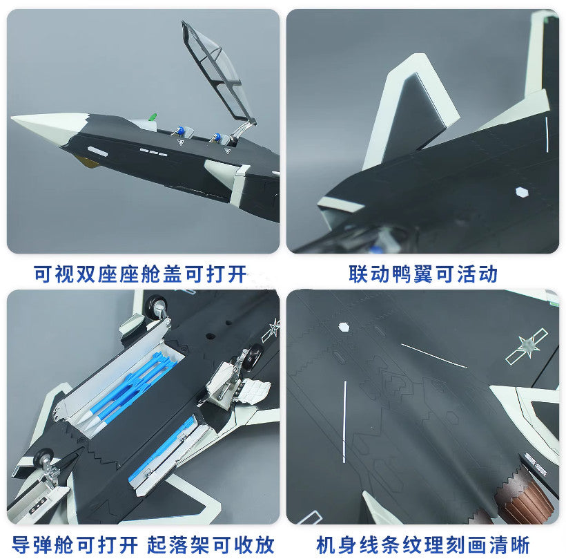 1:48 44CM J-20S Stealth Fighter Plane Aircraft Diecast Military Airplane Model
