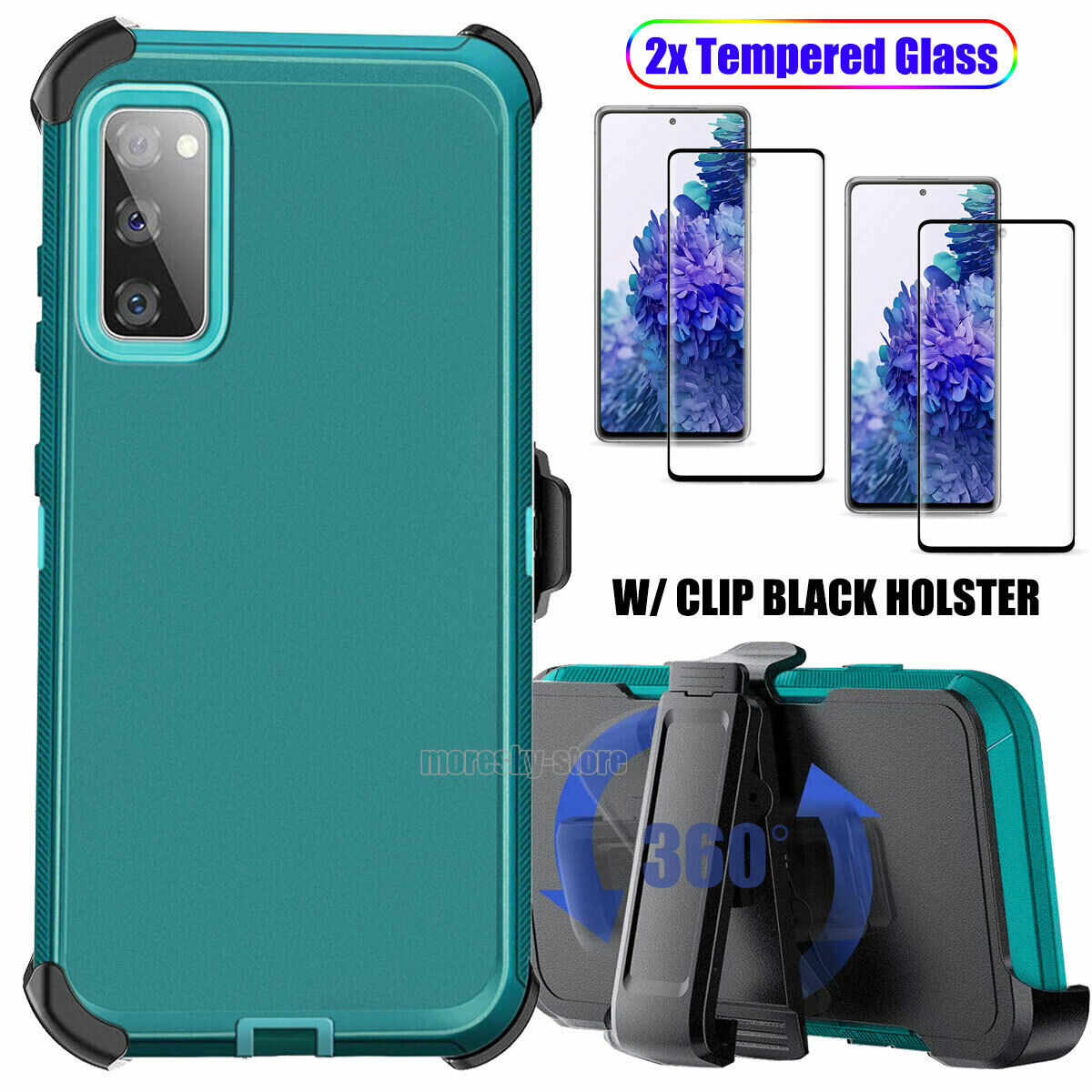 Case Rugged Clip Holster Cover, Tempered Glass - Thumbnail 3