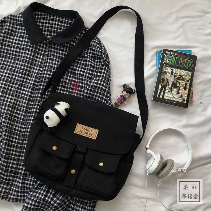 Women's Canvas Bag Department Messenger Bag Female Students Shoulder Bags 1 PC