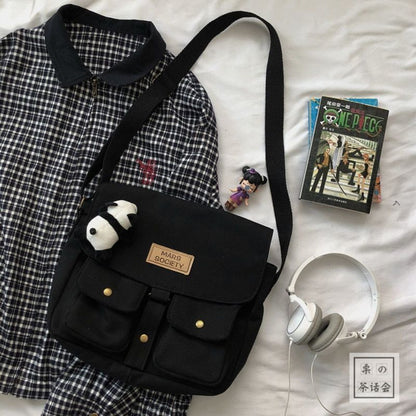 Women's Canvas Bag Department Messenger Bag Female Students Shoulder Bags 1 PC