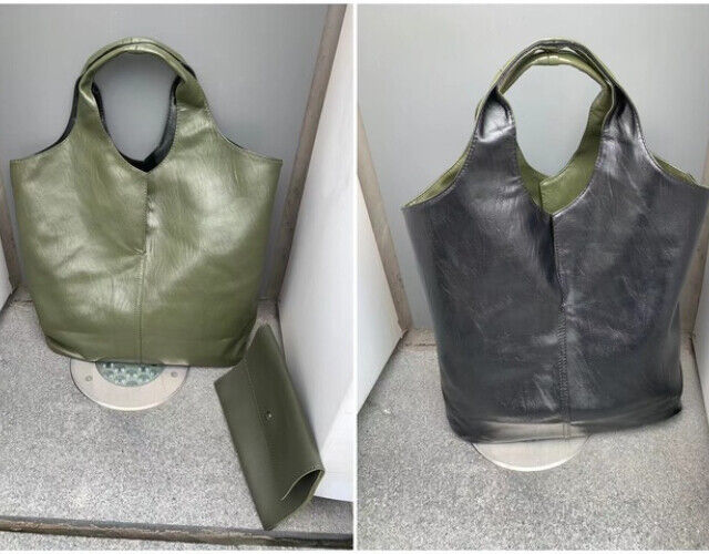 Shoulder Bag For Women PU School Work Business Bag Female Double Side