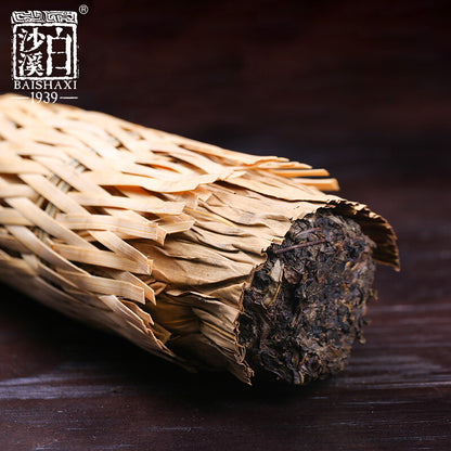 BAISHAXI Brand Shi Liang Cha Hunan Anhua Dark Tea Black In Bamboo Basket 362.5g