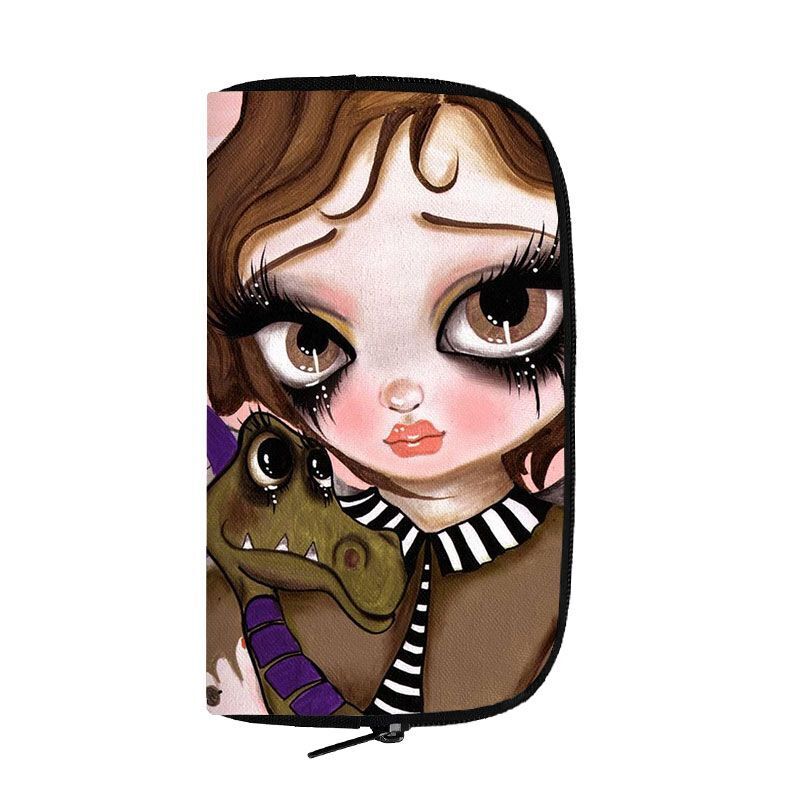 Cartoon Gothic Wallets Cute Purse Clutch Bag Phone Holder Ladies Coin Bags Long