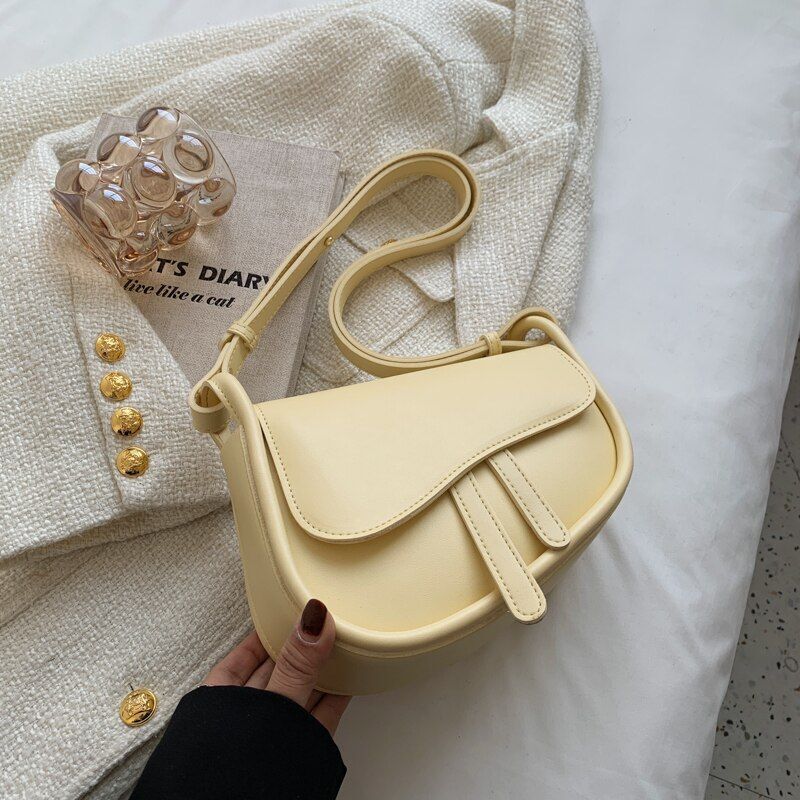 Mini Leather Flap Crossbody Bag Spring Handbag Solid Color Shoulder Bags Purses