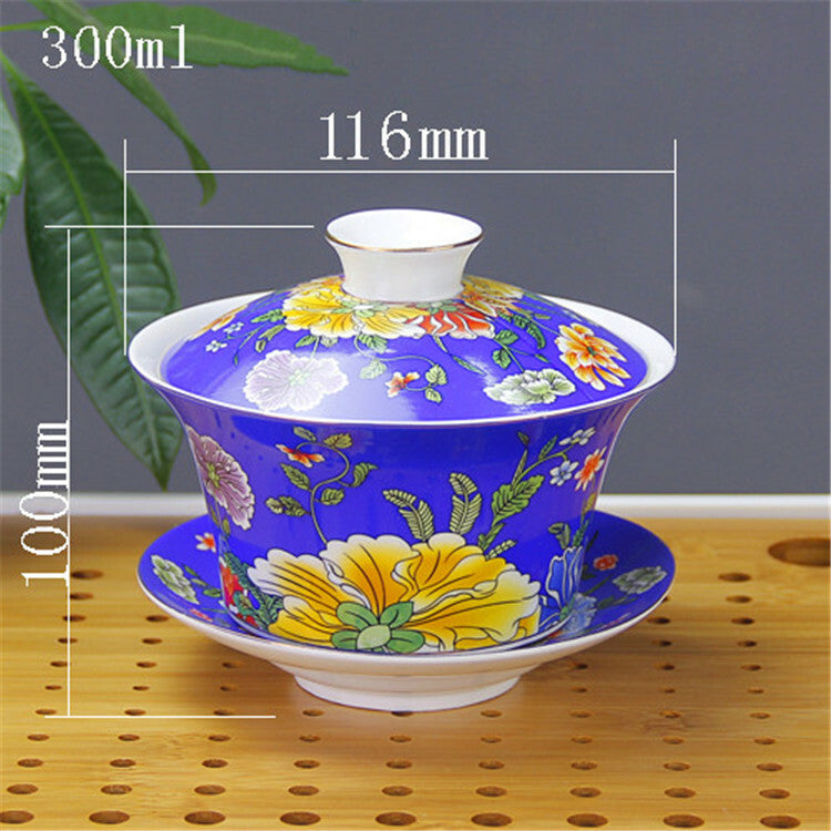 300ml Ceramic Gaiwan Tea Cup Saucer Tea Bowl Kungfu Teaware Tureen Tea Ceremony