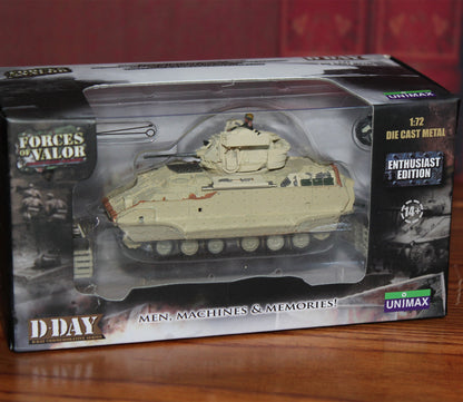 1:72 US M3A2 Bradley Main Battle Tank Collection Static Model Simulation
