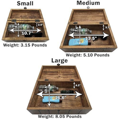 3 Set (S,M & L) Nesting Wooden Pirate Treasure Chests, Hinges & Clasps for locks