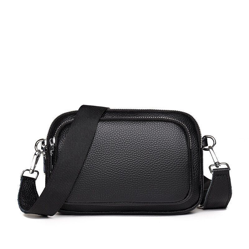 Sling Shell Handbag Genuine Leather Vintage Shoulder Messenger Bag 3*14.5*20.5CM