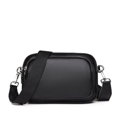 Sling Shell Handbag Genuine Leather Vintage Shoulder Messenger Bag 3*14.5*20.5CM