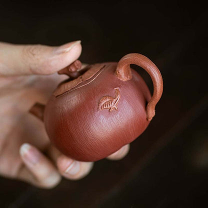 Yixing Purple Clay Pot Bionic Pumpkin Persimmon Pot Slope Mud Handmade Tea Pot