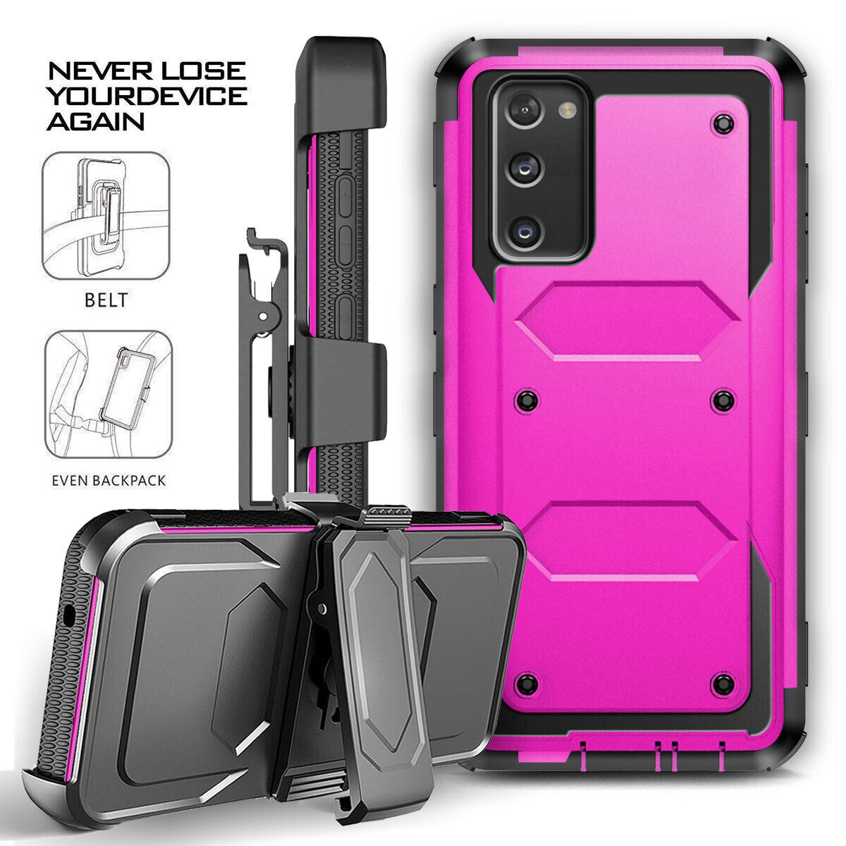 For Samsung Galaxy S20 FE/ 5G Case Shockproof Phone Cover Belt Clip w/ Accessory