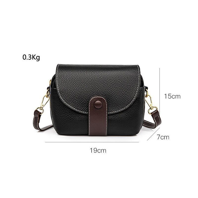 Fashion Bag Shell Sling Handbag Genuine Leather Vintage Shoulder Purse 19*15*7CM