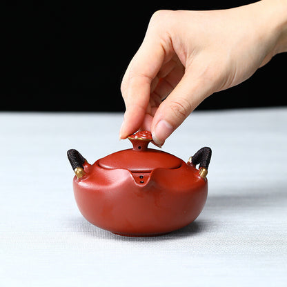 Authentic Yixing Zisha Dahongpao Clay Tea Pot With Infuser Holes Lid 220ml New