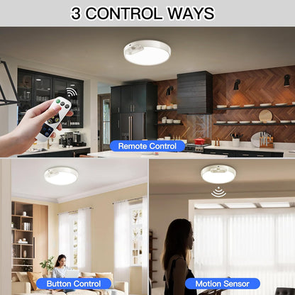 Newly Upgraded Rechargeable Ceiling Light – 8000Mah Battery-Operated Wireless Mo