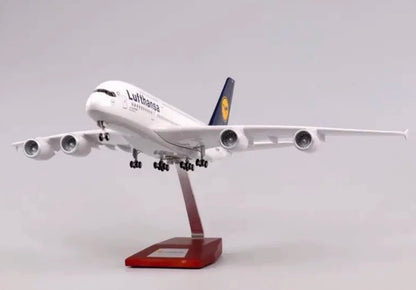 46CM 1:160 Lufthansa AIRBUS A380 Passenger Airplane Landing Gear Resin Model