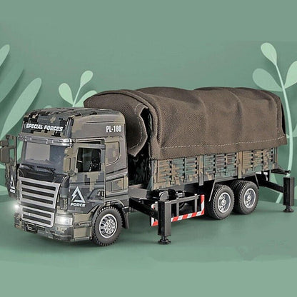 Military Tactical Armored Truck Diecast Model Car Transport Vehicle Toy Gift Kid