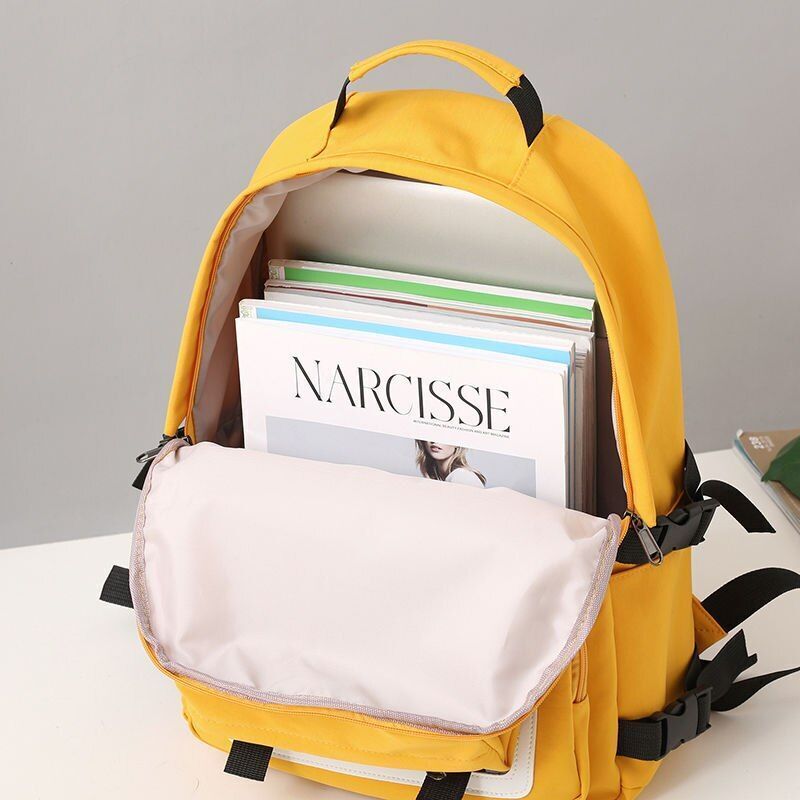 Black Backpack School Bags Oxford Waterproof School Purses Flowers Transparent
