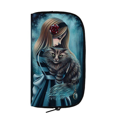 Cartoon Gothic Wallets Cute Purse Clutch Bag Phone Holder Ladies Coin Bags Long