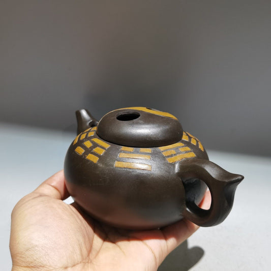vintage chinese yixing purple clay teapot zisha ceremony carving Collectible art