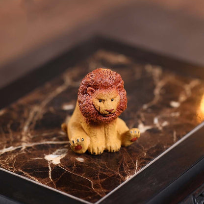 Creative Tea Pet Chinese Yixing Zisha Purple Clay Animal Statue Lion Small Size