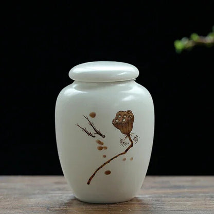Ceramic Tea Caddy Household Storage Sealed Tank Travel Jar