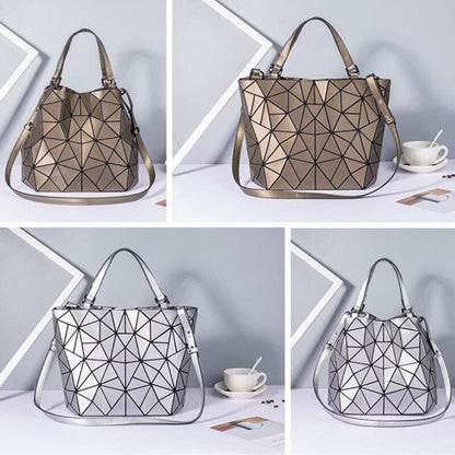 Hologram Bag Frosted Matte Crossbody Purse Bucket Bag Geometric Shoulder Handbag