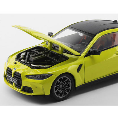 1/23 Scale BMW M4 G82 Model Car Diecast Toy Vehicle Men Collection Chartreuse