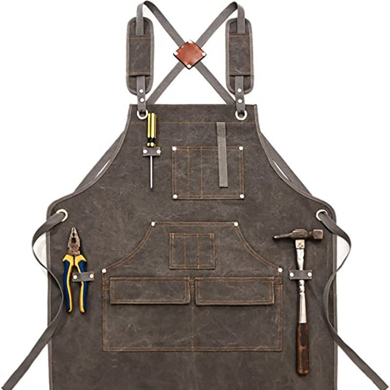 Multi-Pocket Canvas Apron Fits Woodworker Aprons, Mechanic & DIY Enthusiast