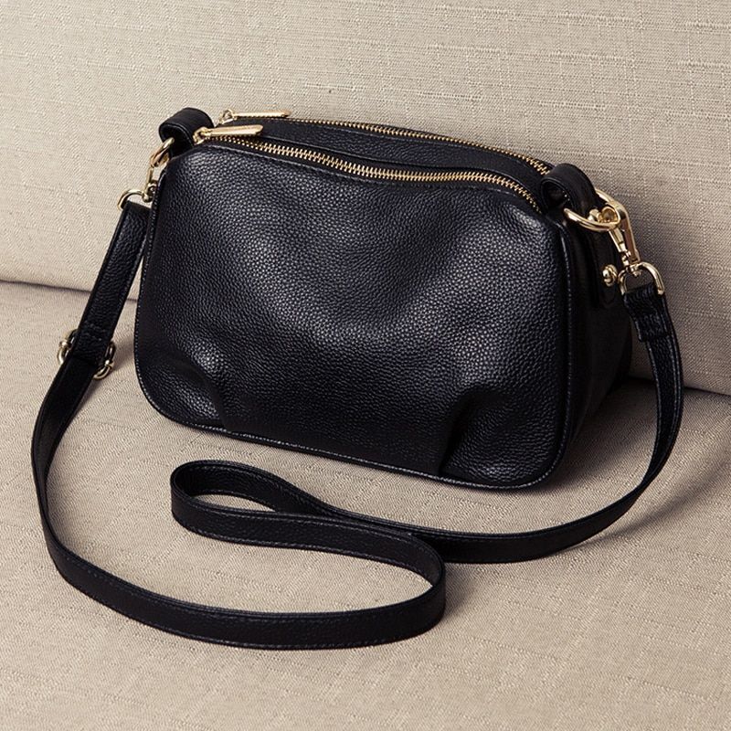 Genuine Leather Crossbody Bags Small Shoulder Messenger Purses Handbags Zipper