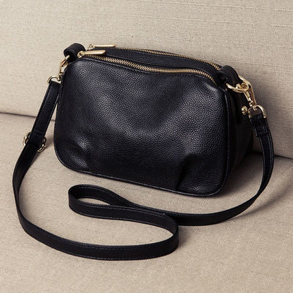 Genuine Leather Crossbody Bags Small Shoulder Messenger Purses Handbags Zipper