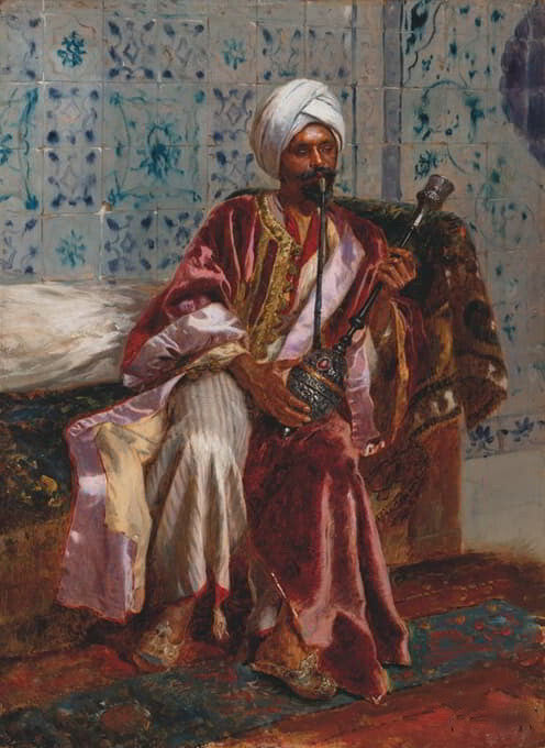 high quality oil painting handpainted on canvas "Arab smoking "